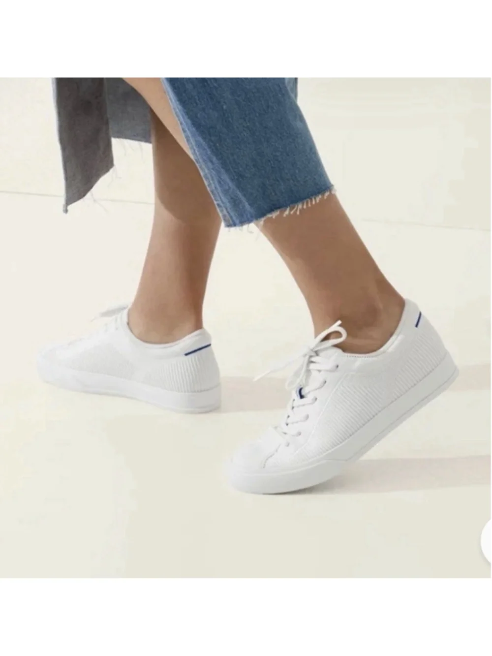 Rothy's The Lace Up Sneaker in White Women's Size 6 Preppy Luxury Sporty $169